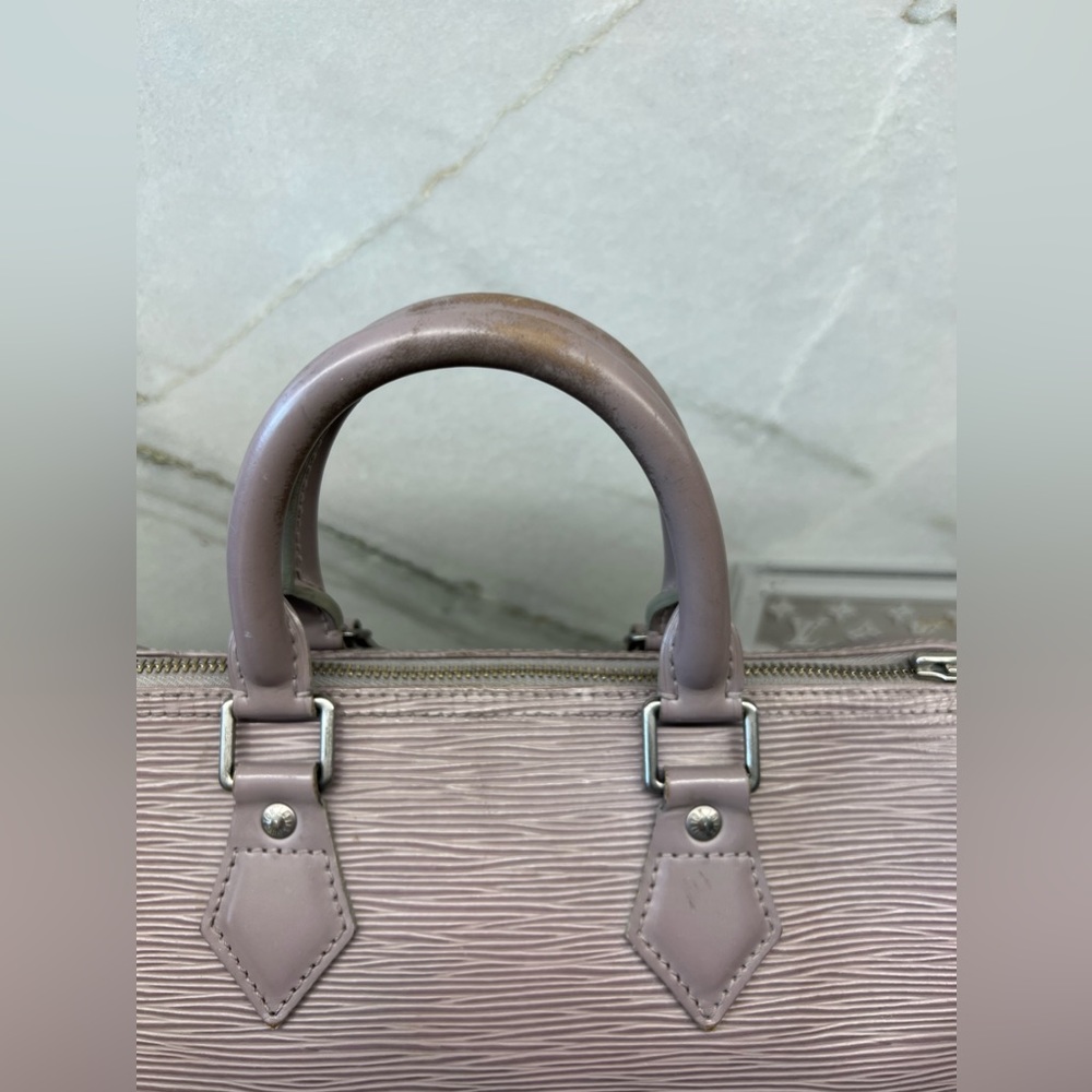 Rare Authentic Louis Vuitton Speedy 25 Lilac Gray Epi Leather - Picture 10 of 17